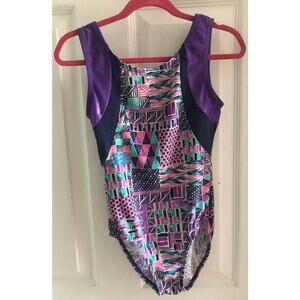 Flip N Fit Purple Multi Color Gymnastic Child Leotard Size 9/10